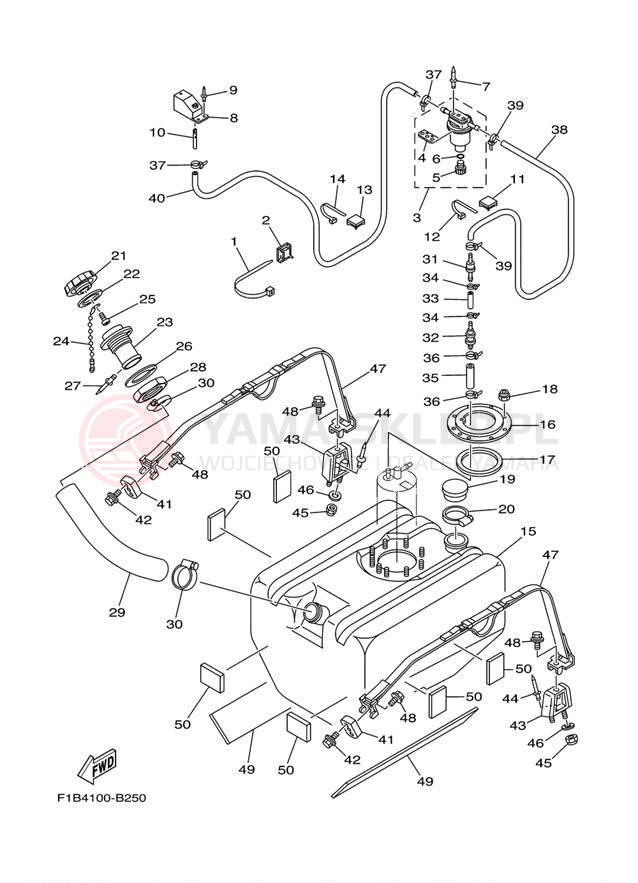 Schemat "zbiornik paliwa" do Yamaha FX140 FX1000B/FX1000CB