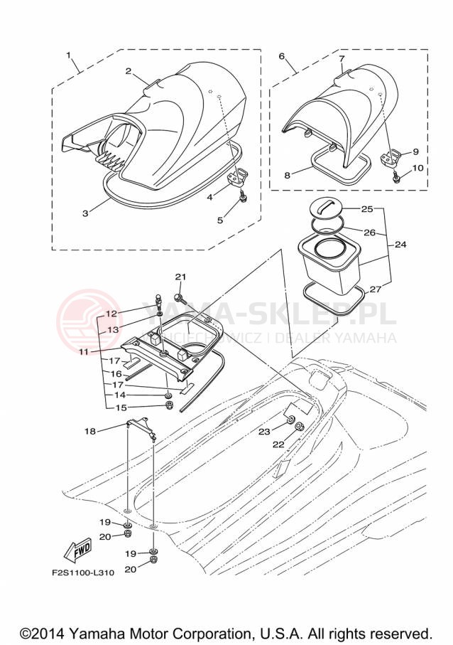 Schemat "Siedzenie i schowek" do Yamaha FX CRUISER SHO FA1800AP