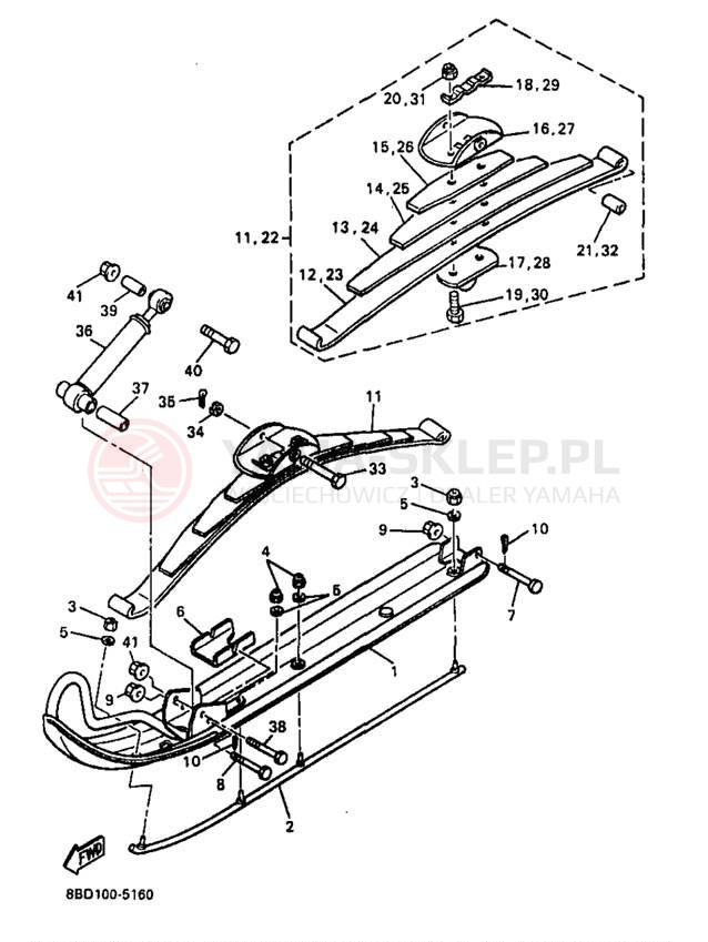 Schemat "płozy" do Yamaha BRAVO LT BR250TB