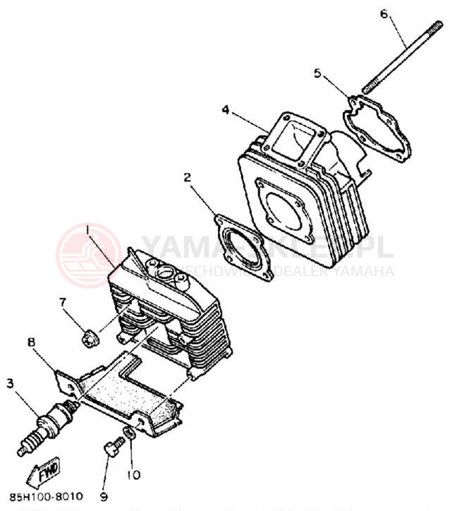 Schemat "cylinder" do Yamaha SNOSCOOT (ELEC START) SV80EN