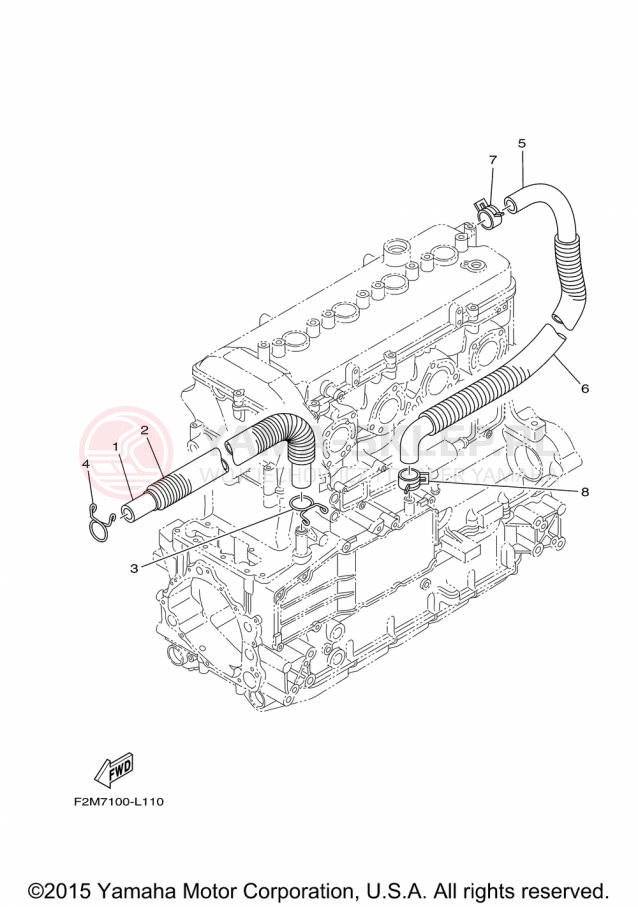 Schemat "Odpowietrzenie układu smarowania" do Yamaha VXR VX1800A-P