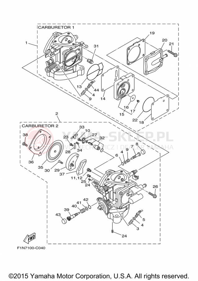 Schemat "Gaźnik" do Yamaha WAVERUNNER SUPER JET SJ700BP