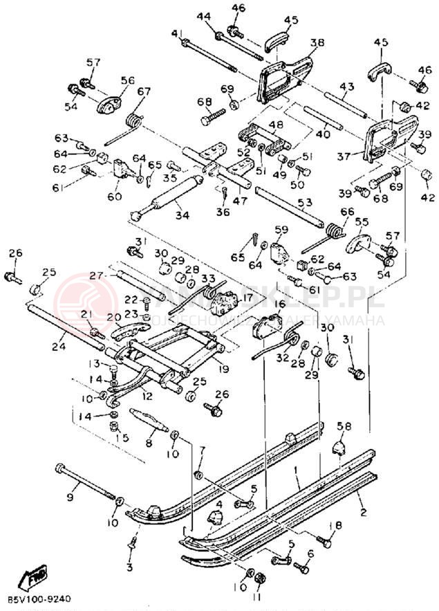 Schemat "Zawieszenie gąsiennicy" do Yamaha ENTICER LTR ET400TRP