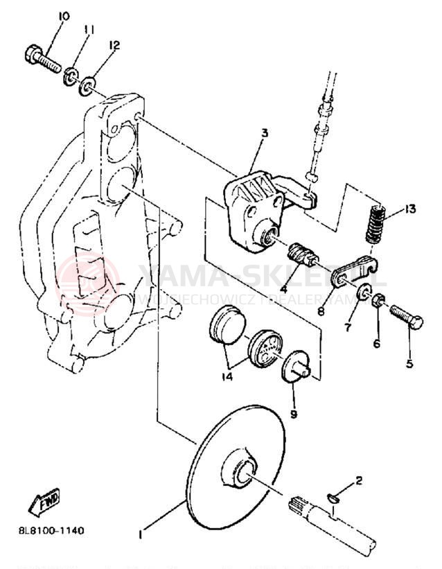 Schemat "hamulec" do Yamaha XL-V XL540J