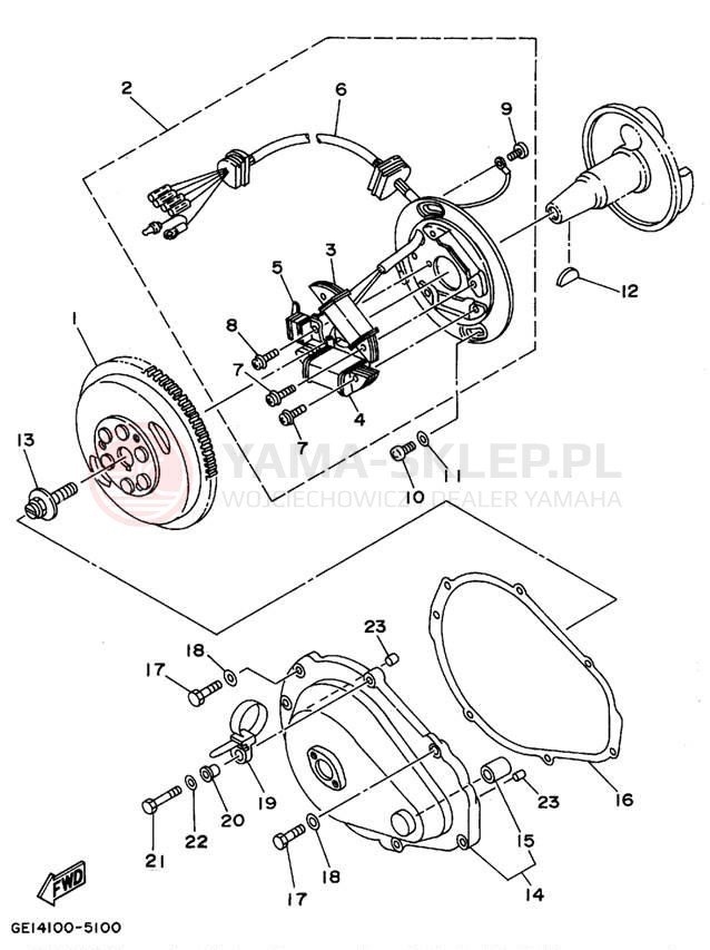 Schemat "prądnica" do Yamaha WAVE RUNNER III GP WRA700T