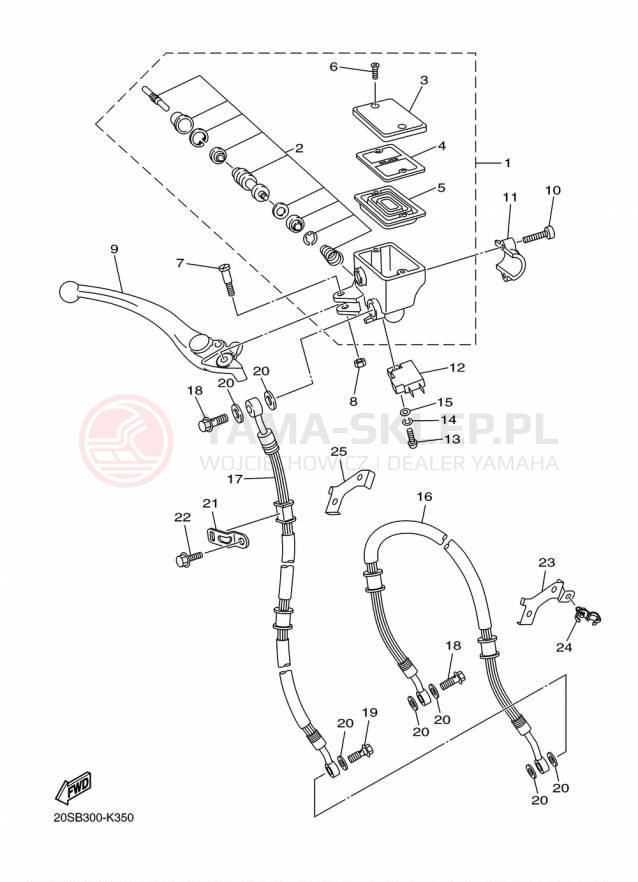 Schemat "Pompa hamulcowa przednia" do Yamaha FZ6R FZ6RFCR/FZ6RFR