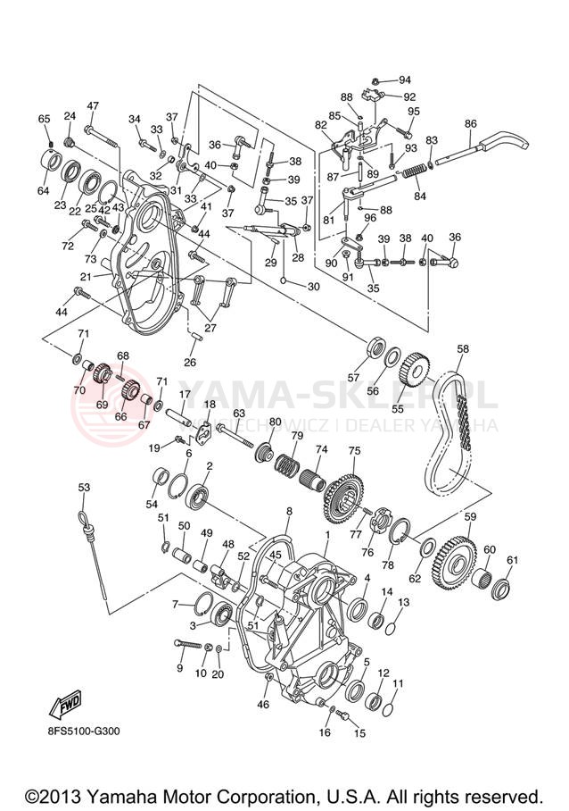 Schemat "Układ napędowy" do Yamaha APEX MTX RX10MTXL