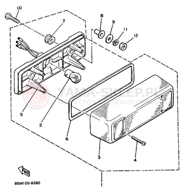 Schemat "lampa tył" do Yamaha EXCITER EX570N