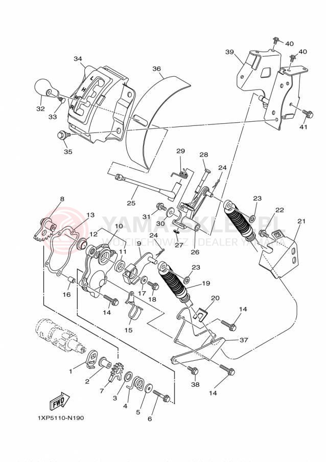 Schemat "Dźwignia zmiany biegów, wałek" do Yamaha VIKING VI EPS SE YXC700PSFS
