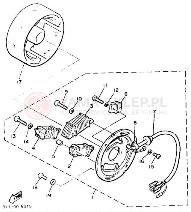 Schemat "prądnica" do Yamaha XLV XL540M