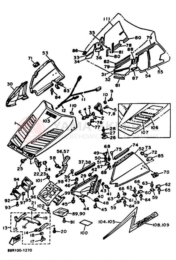 Schemat "Osłony" do Yamaha EXCITER II EX570R