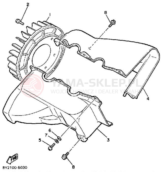 Schemat "Obudowa wentylatora" do Yamaha ENTICER 340 ET340K