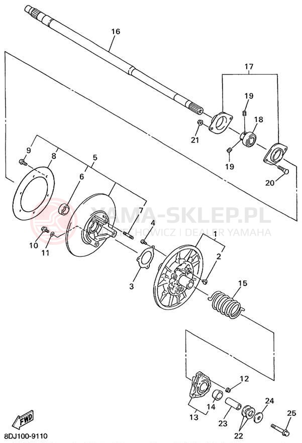 Schemat "Przeniesienie napędu" do Yamaha PHAZER 500 PZ500C