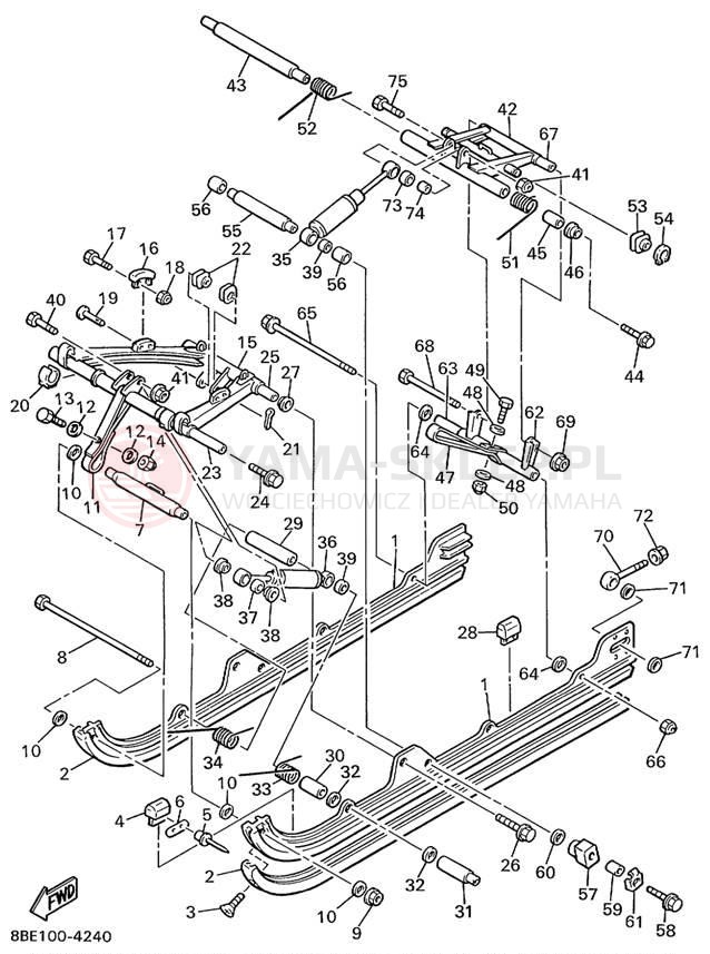 Schemat "Zawieszenie gąsiennicy" do Yamaha OVATION LE CS340EC