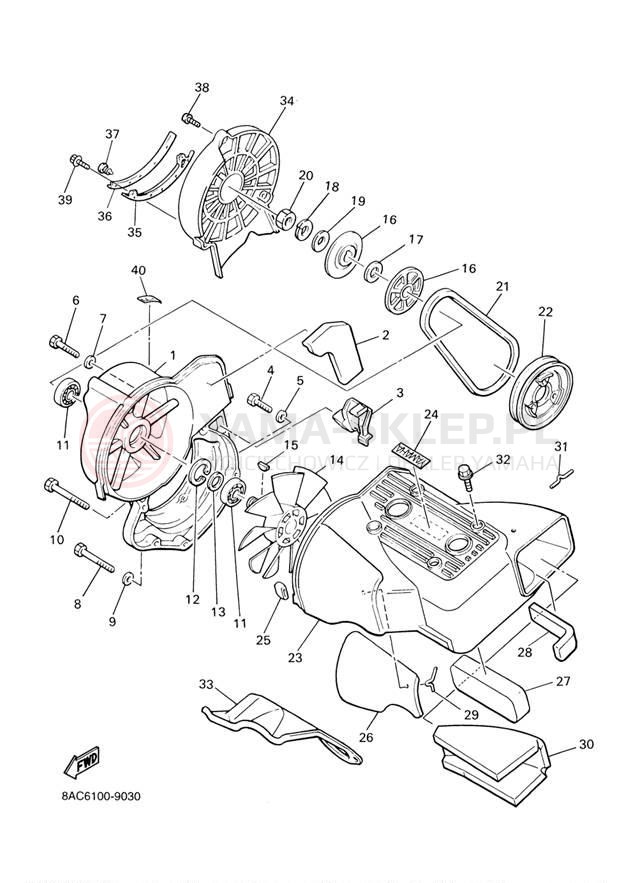 Schemat "Obudowa wentylatora" do Yamaha VK540 III VK540EF