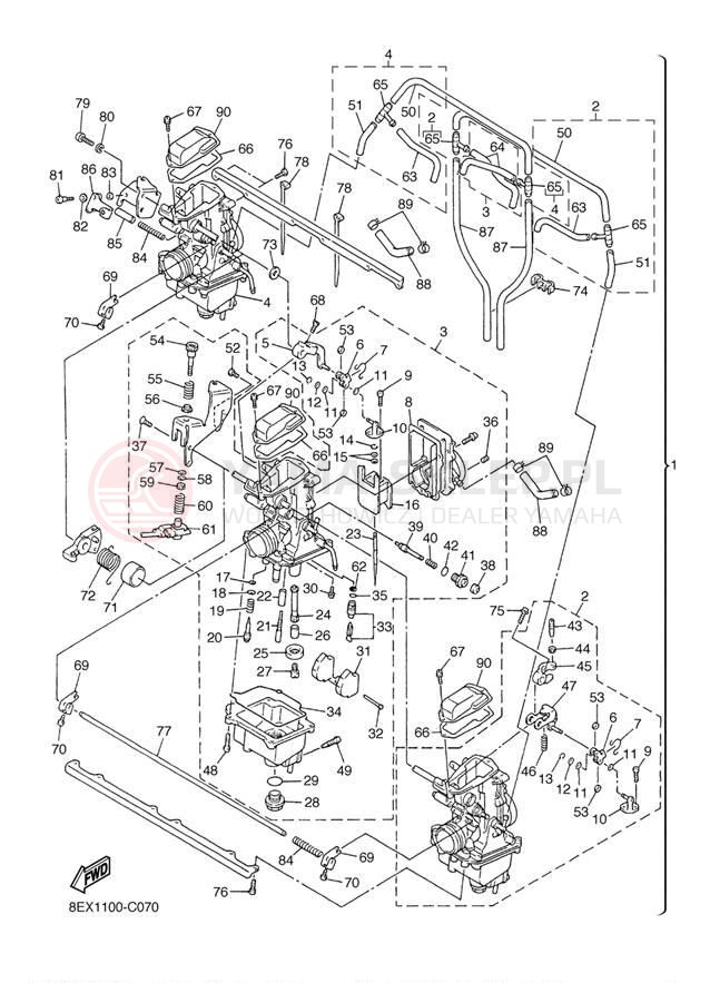 Schemat "Gaźnik" do Yamaha VENTURE 600 VT60J