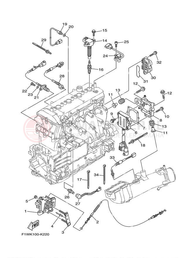 Schemat "układ elektryczny" do Yamaha FX SUPER HIGH OUTPUT FX1800K