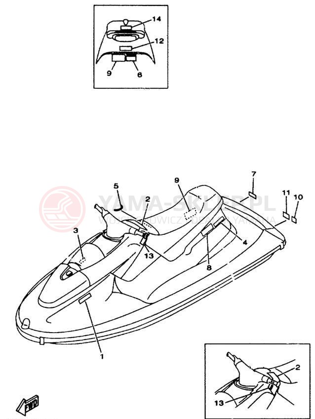 Schemat "naklejki" do Yamaha WAVE BLASTER II WB760V