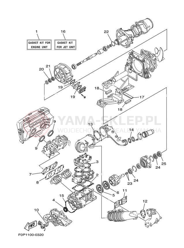 Schemat "Zestaw naprawczy" do Yamaha XLT800 XA800AA
