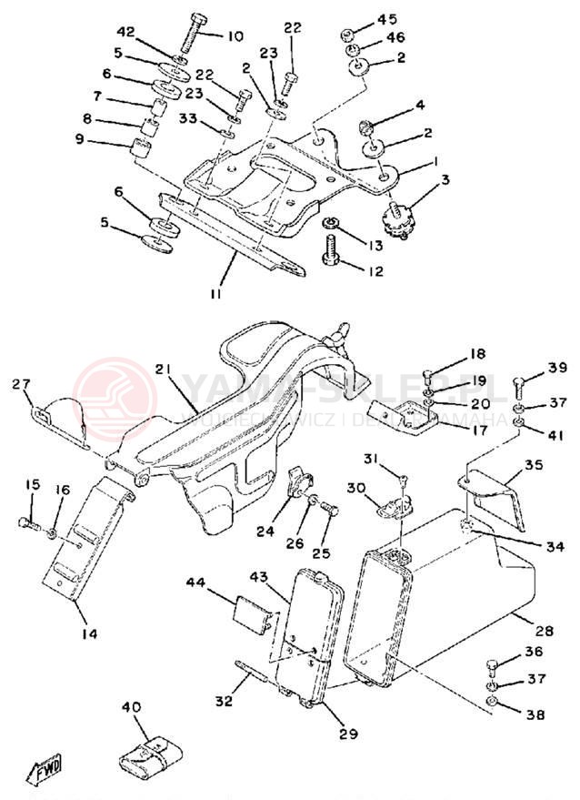 Schemat "Mocowanie silnika" do Yamaha ET340EC