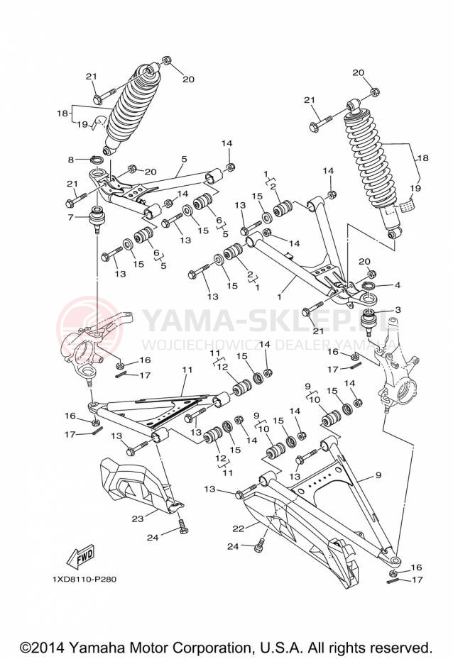 Schemat "Koło przód" do Yamaha VIKING YXM700DFL