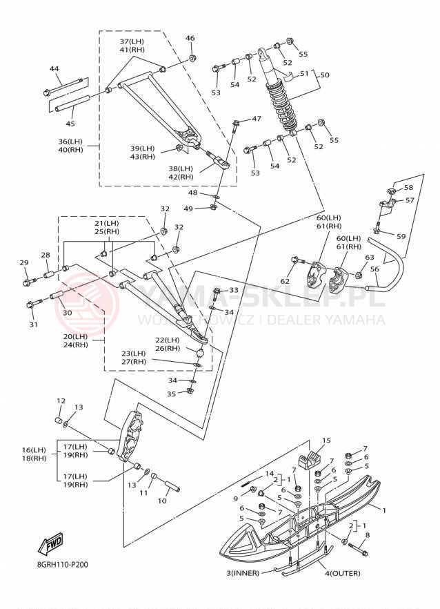 Schemat "płozy" do Yamaha VENTURE MULTI PURPOSE PZ50MPFL