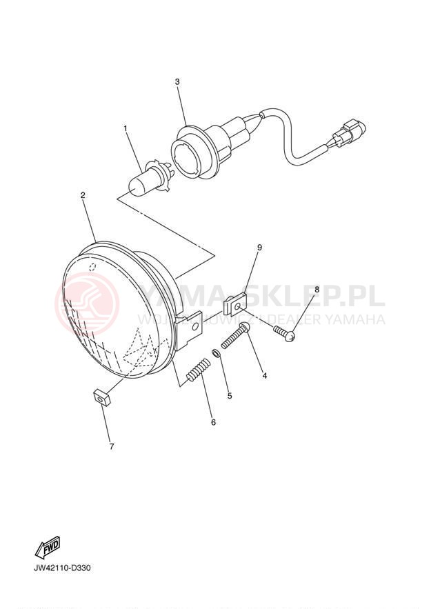 Schemat "Lampa przód" do Yamaha PRO HAULER 700 YXP700AT