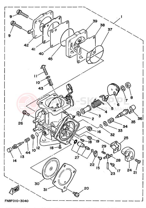 Schemat "Gaźnik" do Yamaha SUPER JET SJ700T