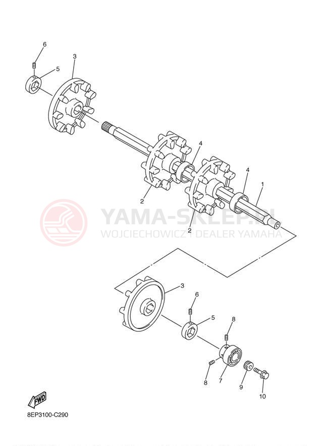 Schemat "Układ napędowy" do Yamaha RS Vector Mountain RS90MK
