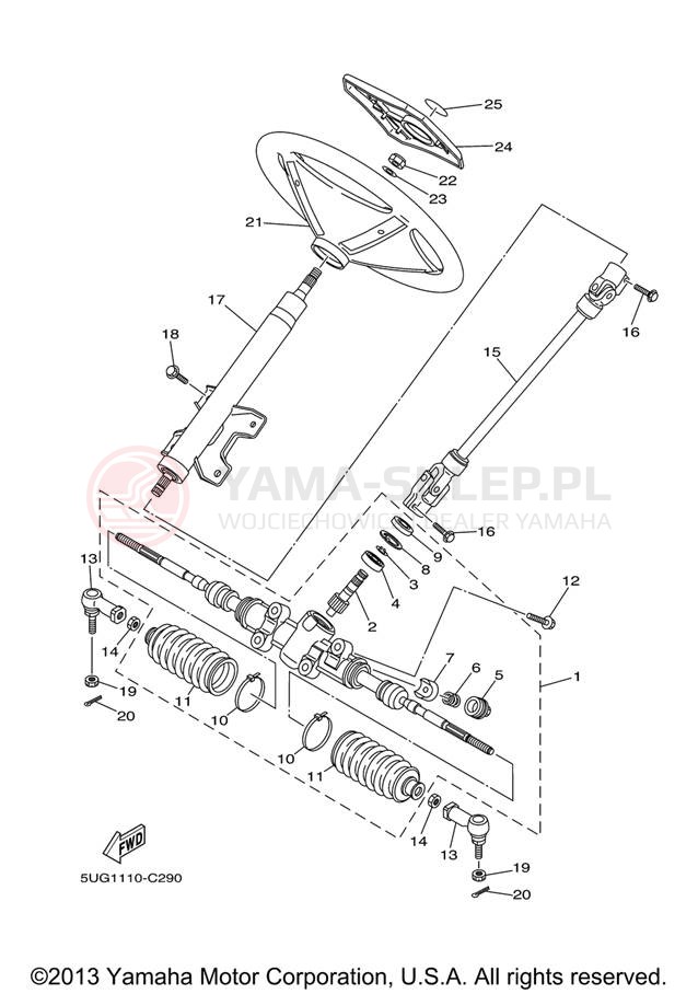 Schemat "Półki zawieszenia" do Yamaha RHINO 450 YXR45FXGR/YXR45FXR