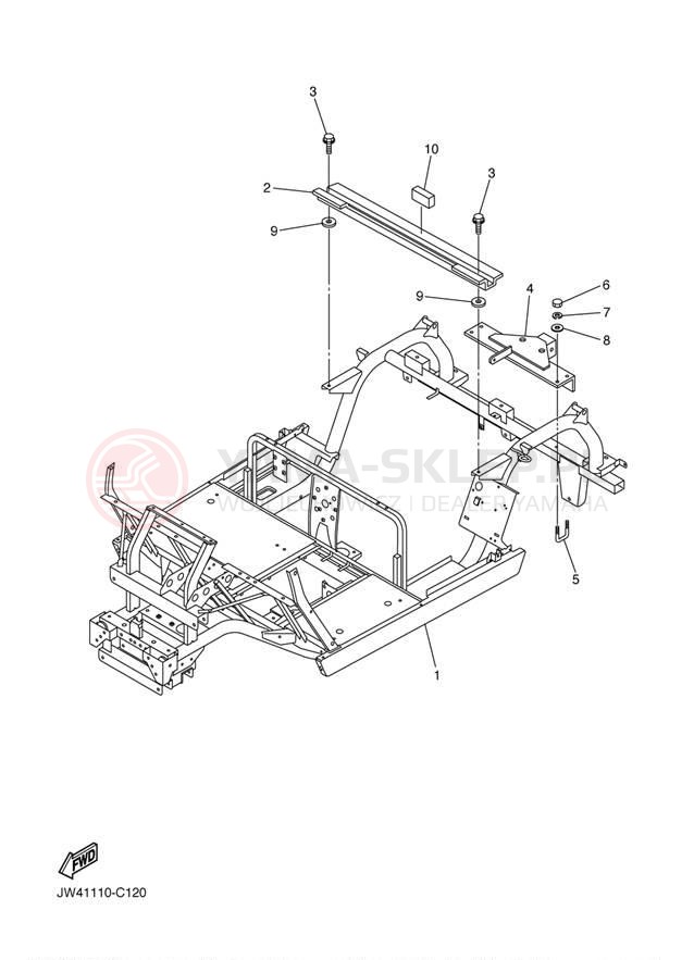 Schemat "rama" do Yamaha PRO HAULER 700 YXP700AT