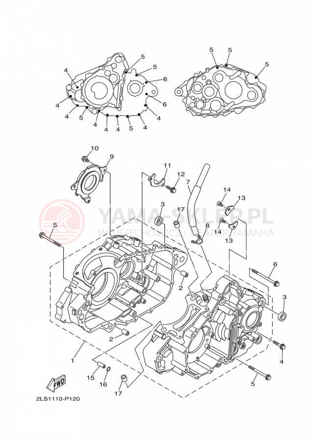 Schemat "Obudowa silnika" do Yamaha RAPTOR 700 YFM700RFL
