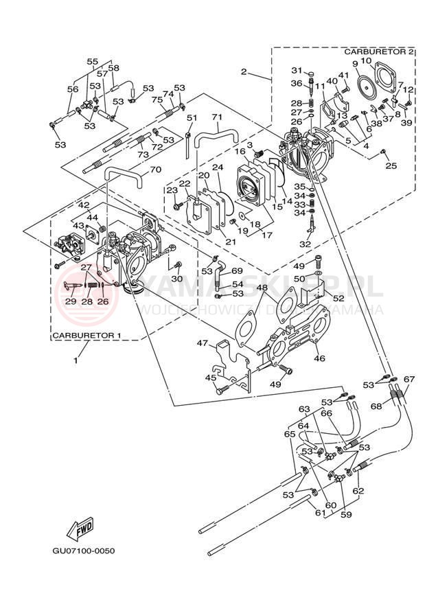 Schemat "Gaźnik" do Yamaha GP800 GP800Y
