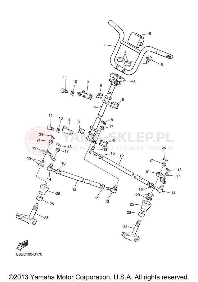 Schemat "Półki zawieszenia" do Yamaha BR250TX