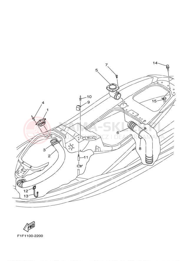 Schemat "odpowietrzenie" do Yamaha XLT800 XA800AC