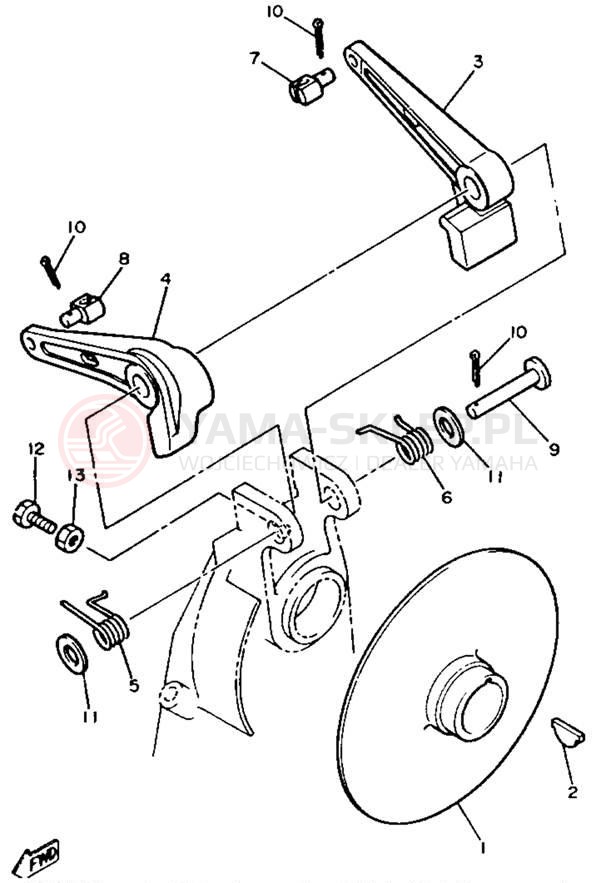 Schemat "hamulec" do Yamaha BRAVO LT BR250TU