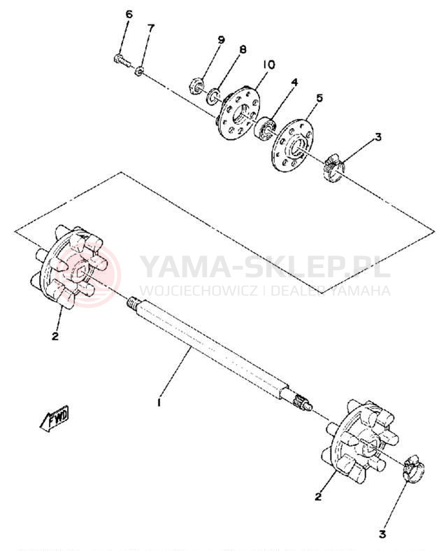 Schemat "Przednia ośka" do Yamaha ET340C