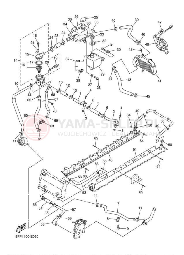 Schemat "Układ chlodzenia" do Yamaha APEX RTX RX10RTL