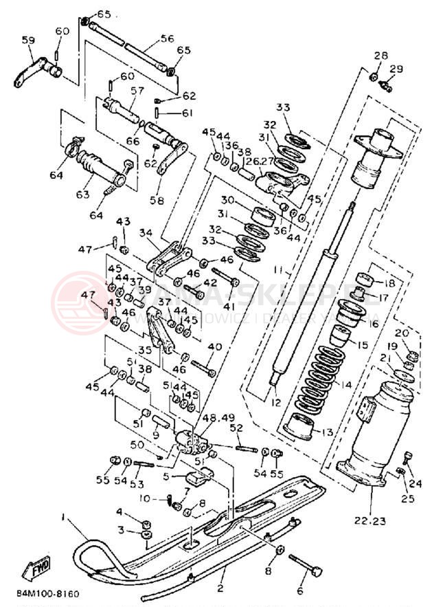 Schemat "płozy" do Yamaha EXCITER EX570M
