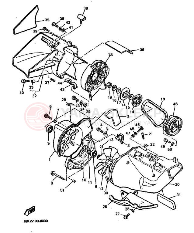 Schemat "Obudowa wentylatora" do Yamaha PHAZER SS ELECTRIC PZ480EB