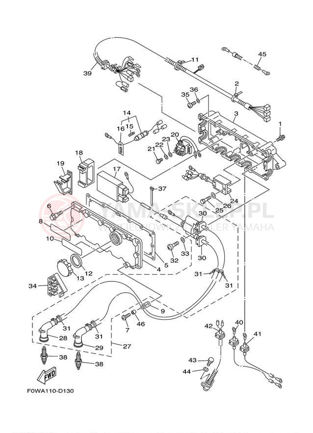 Schemat "układ elektryczny" do Yamaha WaveRunner GP800R GP800AD