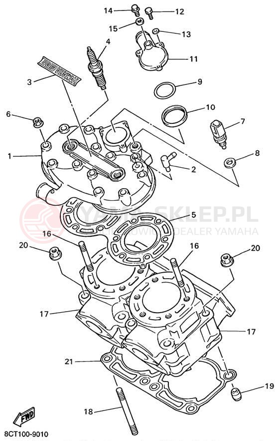 Schemat "głowica" do Yamaha VMAX 500 SX VX500SXBC