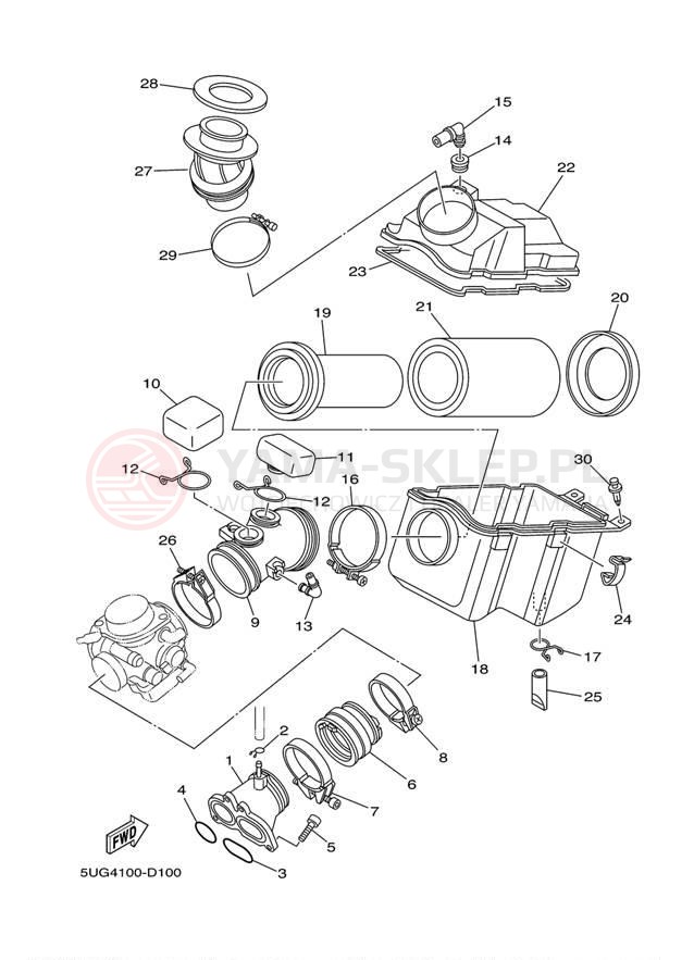 Schemat "Wtrysk paliwa" do Yamaha RHINO HUNTER YXR660FAHT