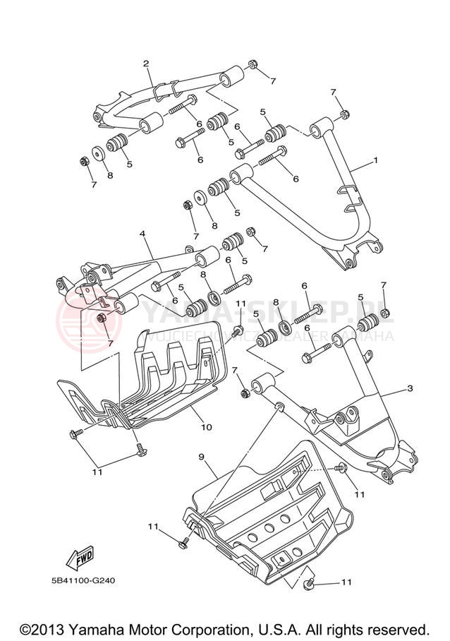 Schemat "wahacz" do Yamaha RHINO 700FI YXR70FXR/YXR70FXGR