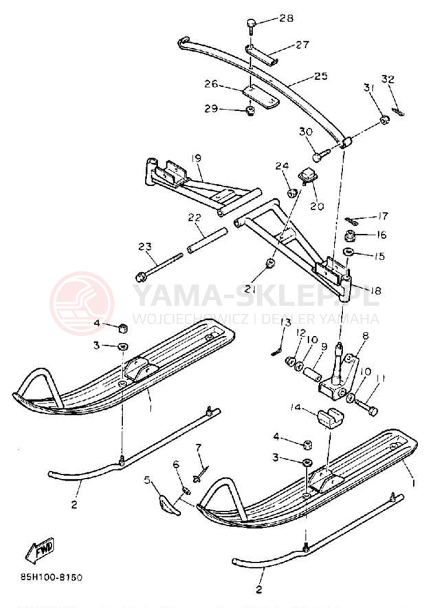 Schemat "płozy" do Yamaha SNOSCOOT (ELEC START) SV80EP