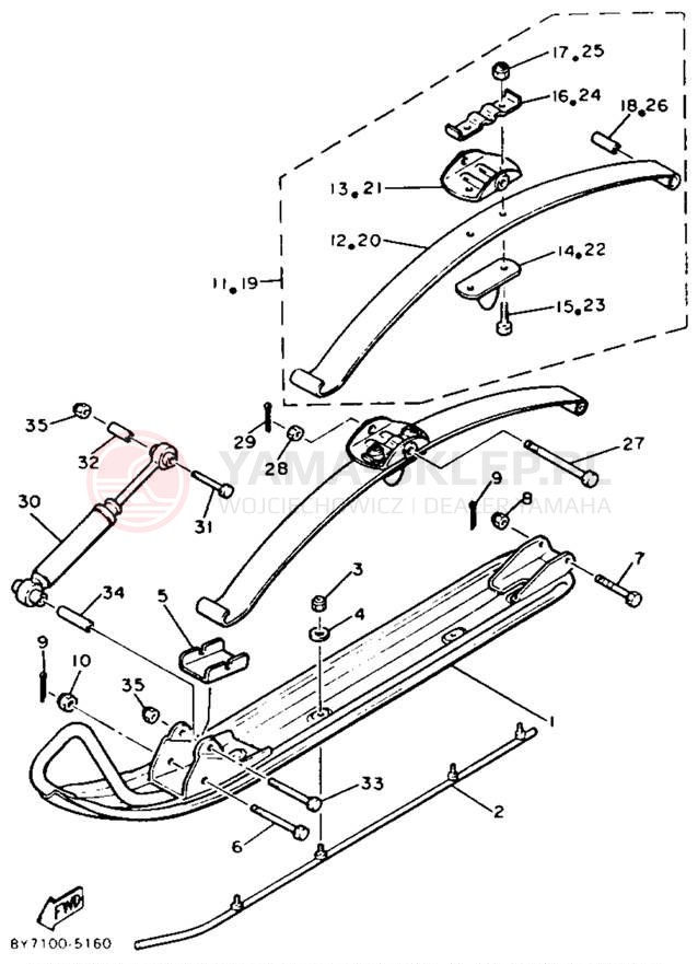 Schemat "płozy" do Yamaha XLV XL540M