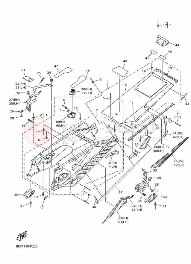 Schemat "rama" do Yamaha SRVIPER L TX LE 1.75 SR10LLFO