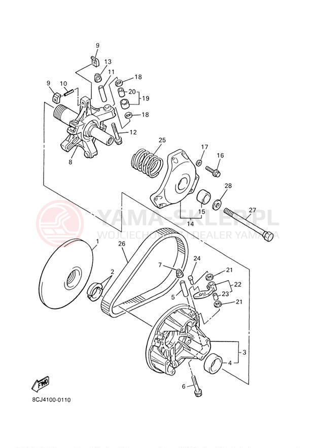 Schemat "PRIMARY SHEAVE" do Yamaha VMAX 500 VX500D