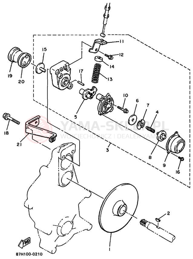 Schemat "hamulec" do Yamaha PHAZER MOUNTAIN LITE PZ480STA