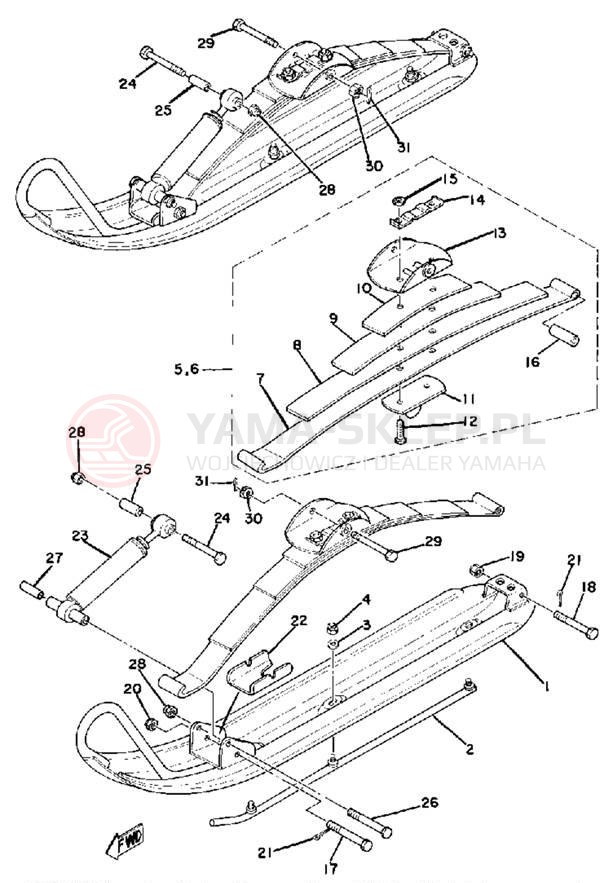Schemat "płozy" do Yamaha ET340C